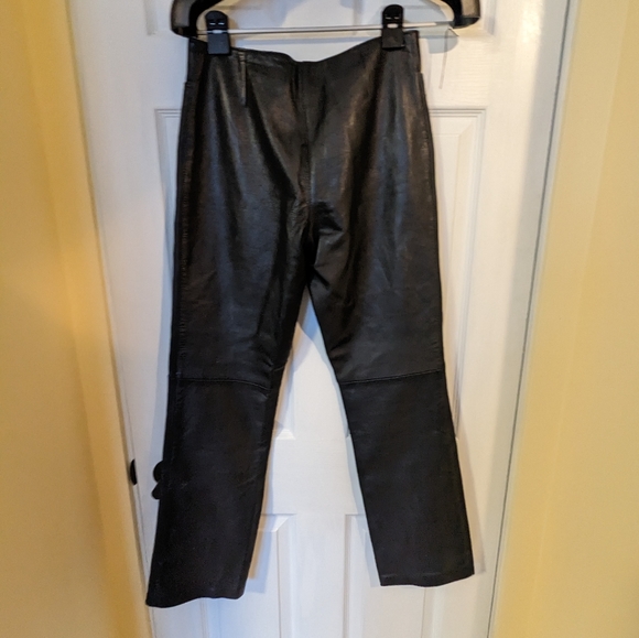 OSCAR LEOPOLD - Vintage Black Leather Straight Leg Pant - Picture 3 of 12